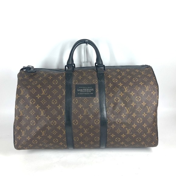 LOUIS VUITTON Black Monogram Keepall Bandouliere 55 Boston Bag - Picture 1 of 16